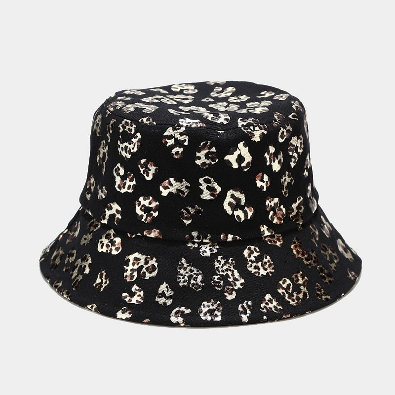 Metallic Leopard Print Bucket Hat