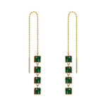 Load image into Gallery viewer, Luxury Green Square Drop Earrings
