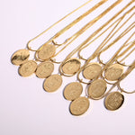 Load image into Gallery viewer, Oval Zodiac Pendant Necklace
