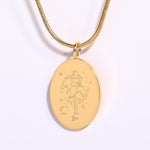 Load image into Gallery viewer, Oval Zodiac Pendant Necklace
