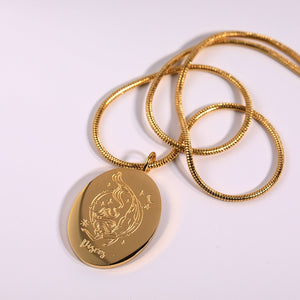 Oval Zodiac Pendant Necklace