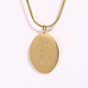 Oval Zodiac Pendant Necklace